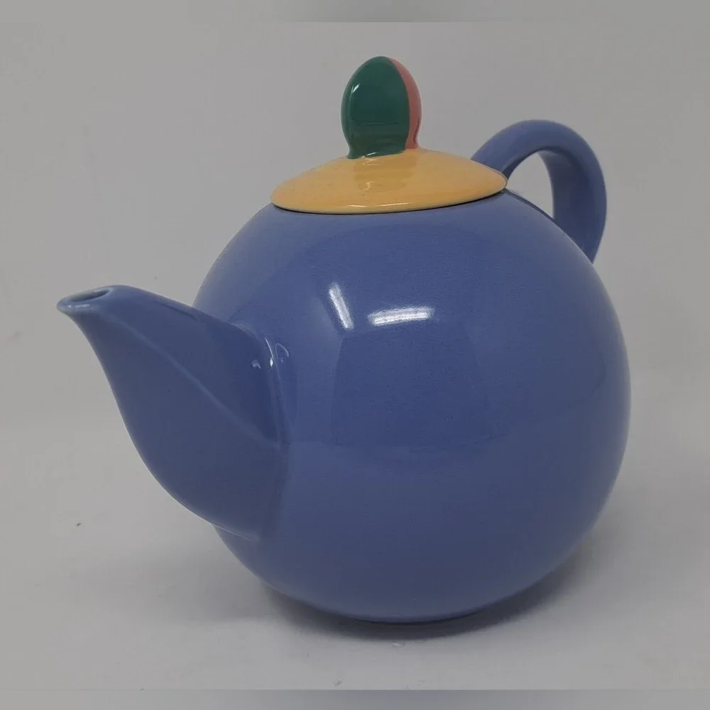 Lindt Stymeist Teapot Kitchen Coffee Colorways Blue Oval Japan Vintage 80s 90s